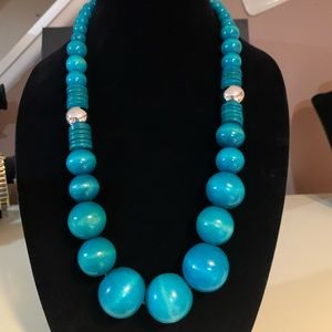 Blue Wooden Necklace